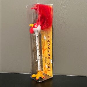 Rooster Pen with Red and White Design